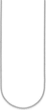 Diamond2Deal 14K White Gold Rhodium-plated Polished 2.0mm Solid Cable Chain Necklace