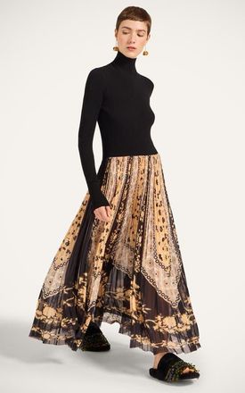La DoubleJ Moondance Knit Dress in Bicolor Black/gold at Nordstrom, Size X-Large