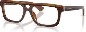 Dolce & Gabbana 56mm Rectangle optical glasses in Brown at Nordstrom