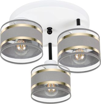 OEM L&aacute;mpara De Techo Blanca Con Pantallas, Metal Industrial, 3xe27, Iluminaci&oacute;n Led Moderna Para Sal&oacute;n, Cocina, Dormitorio, Habitaci&oacute;n Infantil, Loft