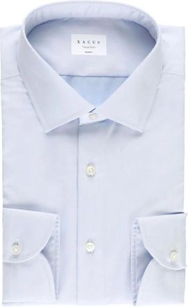 Xacus Lichtblauw Katoenen Overhemd - Heren - Zakelijke Overhemden - Blauw - S - Katoen - Overhemden