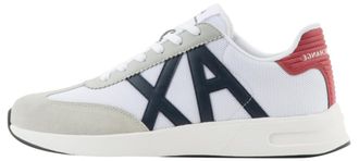 A|X Armani Exchange Mens Dusseldorf Contrast Logo Sneaker, Op White Grey, 11 UK
