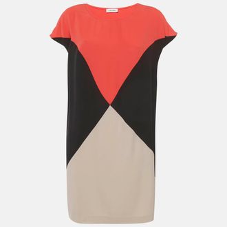 Calvin Klein Multicolour Crepe Colour Block Shift Dress