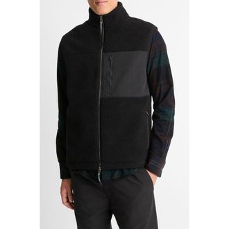Vince Fleece Vest in Black at Nordstrom, Size Medium