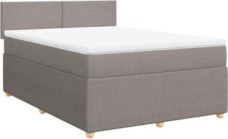 vidaXL Vidaxl - Cama Box Spring Con Colch&oacute;n Tela Gris Taupe 140x190 Cm