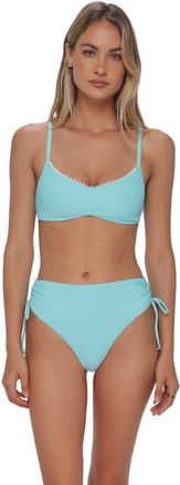 Swim Systems Malia High Waist Bikini Swim Bottoms in Aqua Haze Rib at Nordstrom, Size X-Small