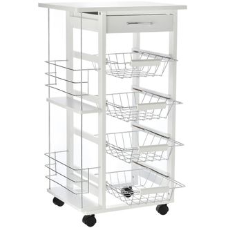 HOMCOM Carrito de cocina 47x37x83 cm blanco