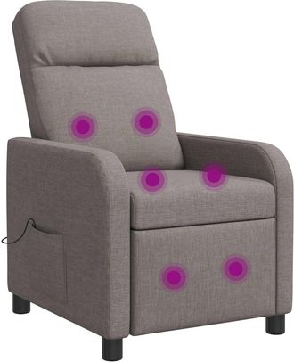 vidaXL Silla De Masajes Reclinable Topo Tela Vidaxl