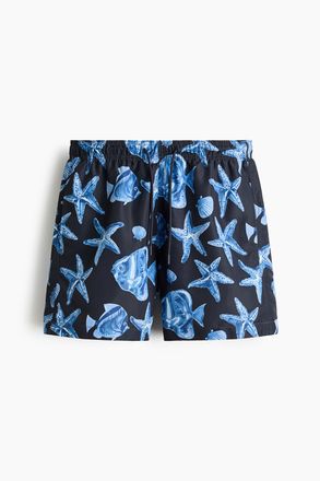 H&M Patterned swim shorts - Marineblau/Gemustert