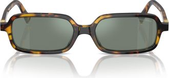 Miu Miu 0mu 11zs Rectangular Tortoiseshell Acetate Sunglasses