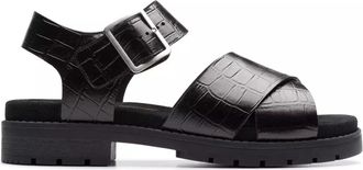 Clarks Zwarte damessandaal - Orinoco Cross - Dames - Sandalen - Zwart - 36 EU - Leer - Schoenen