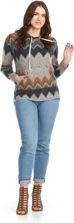 Papillon Brushed Chevron Hoody In Grey