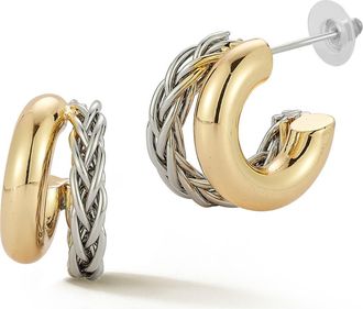 Glaze Jewelry Two-Tone Hoop Earrings in Two Tone at Nordstrom Rack