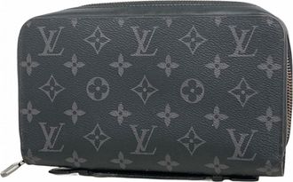 Louis Vuitton Black Gray Long Wallet (Bi-Fold) (Pre-Owned)