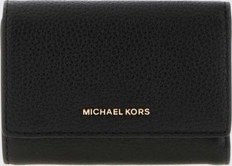 Michael Kors Portafoglio tri-fold Bryant in pelle con logo metallico e bottone