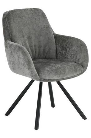 MID.YOU Mid.you Armlehnstuhl, Grau, Holz, Metall, Textil, Pappel, Sperrholz, Rundrohr, 62x88x66 cm, Esszimmer, St&uuml;hle, Polsterst&uuml;hle