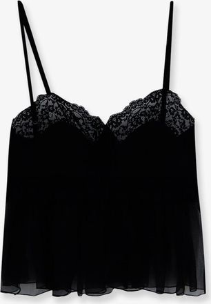 Chlo&eacute; Top in seta con profilo in pizzo - CHLOE - gender_Woman