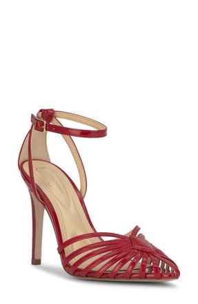 Jessica Simpson Paveri Ankle Strap Pointed Toe Pump in Red Muse at Nordstrom, Size 9.5