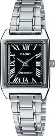 Casio Womens Silver Watch with Black Roman Dial - LTP-V007D-1BUDF