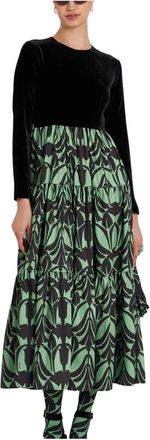 La DoubleJ Grote Jurk - Dames - Casual kleedjes - Groen - 2XL - Polyester - Kleedjes