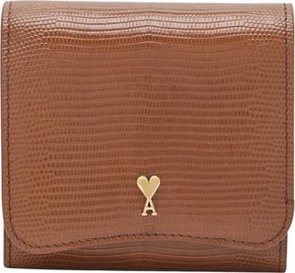 Ami Paris Paris Compact Wallet - Dames - Accessoires - Bruin - Maat: ONE Size Leer