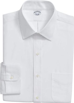 Brooks Brothers Camisa de Twill Slim Fit Non-Iron con Cuello Ainsley - Shirts - Hombre - Blanco - L