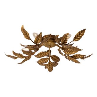 QAZQA Qazqa Cl&aacute;sico/antiguo Plaf&oacute;n Vintage Oro Envejecido 5 Luces - Linden Acero Org&aacute;nica Adecuado Para Led Max. 5 X 40 Watt