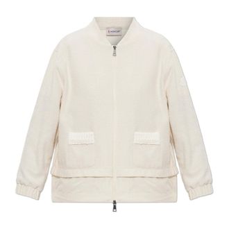 Moncler Cardigans, female, Beige, Size: S Cardigan With A Mix Of Materials