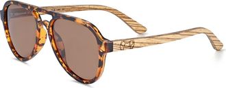 Earth Wood Mazatlan Polarized Sunglasses in Zebra/brown at Nordstrom