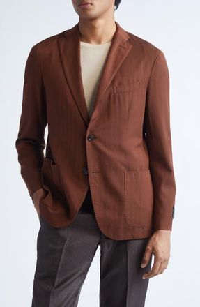 Boglioli K-Jacket High Performance Virgin Wool Sport Coat in Rust at Nordstrom, Size 46 Us