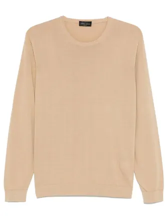 Roberto Collina Trui met ronde hals - Beige