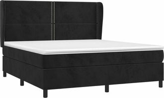 vidaXL Vidaxl - Cama Box Spring Con Colch&oacute;n Terciopelo Negro 160x200 Cm