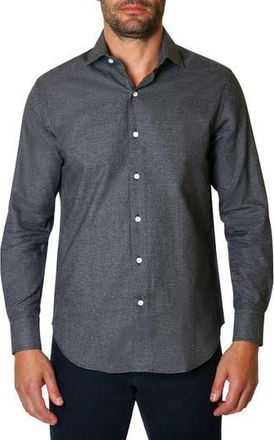 Robert Graham Troy Long Sleeve Dress Shirt in Black at Nordstrom Rack, Size 17.5 - R