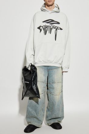 Balenciaga Printed Sweatshirt, Mens, Grey