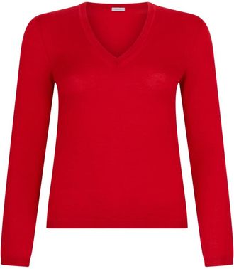 Malo Truien & Vesten, Dames, Rood, M, Kasjmier, V-Neck Trui