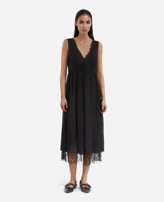 The Kooples Mouwloze lange jurk met kant