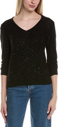 Sofiacashmere Sequin Deep V Wool & Cashmere-Blend Sweater