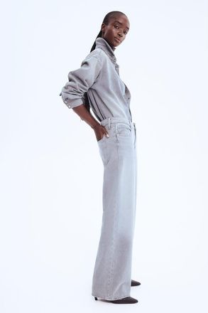 H&M Feather Soft Wide Regular Jeans in Light Denim Gray at Nordstrom, Size 10