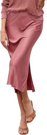 La Made Dorit Silky Slip Skirt In Rose Gold