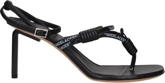 Off-white Leren teenslippers - Dames - Sandalen met hakken - Zwart - 40 EU - Leer - Schoenen