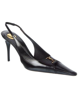 Saint Laurent Babylone 90 Leather Slingback Pump