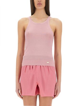 Tom Ford Pink Solid Round Neck Top