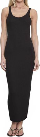 Enza Costa Military Rib Slim Tank Dress In Black