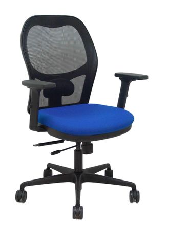 Piqueras y Crespo Piqueras Y Crespo - Silla Jorquera Traslack Malla Negra Asiento Bali Azul Brazos 2d Ruedas 65