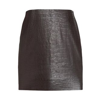 Wolford Minifalda con efecto cocodrilo en relieve - Skirts - Mujer - Marr&oacute;n - XS
