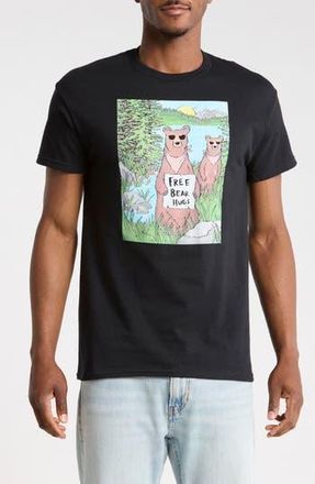 Riot Society Free Bear Hugs Graphic T-sHIRT in Black at Nordstrom Rack, Size Xx-Large
