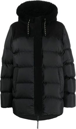 UGG Winter Jackets, male, Black, S, Quilted Hooded Jacket with Shearling Lining