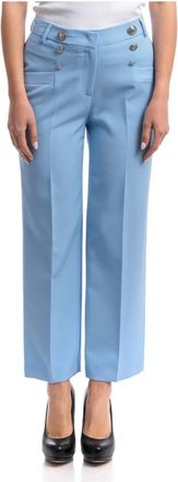 Liu Jo Button-up Suit Broek - Dames - Vrijetijds broeken - Blauw - L - Polyester - Broeken