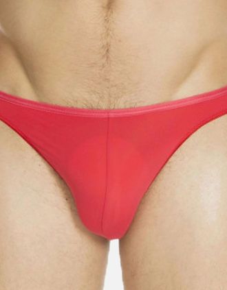 HOM Hom Mens Plume Ultra-light Brief, Red - Size: 37/36/32