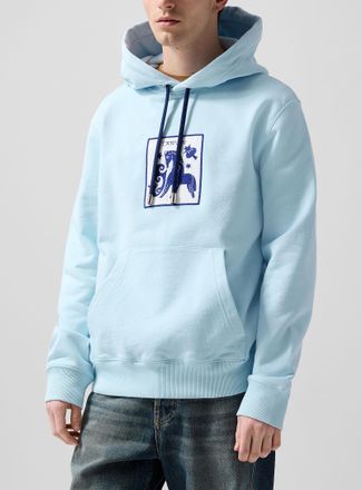 Lanvin Mens Horse patch sky blue hoodie